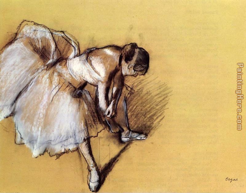 Dancer Adjusting Her Slipper painting - Edgar Degas Dancer Adjusting Her Slipper art painting